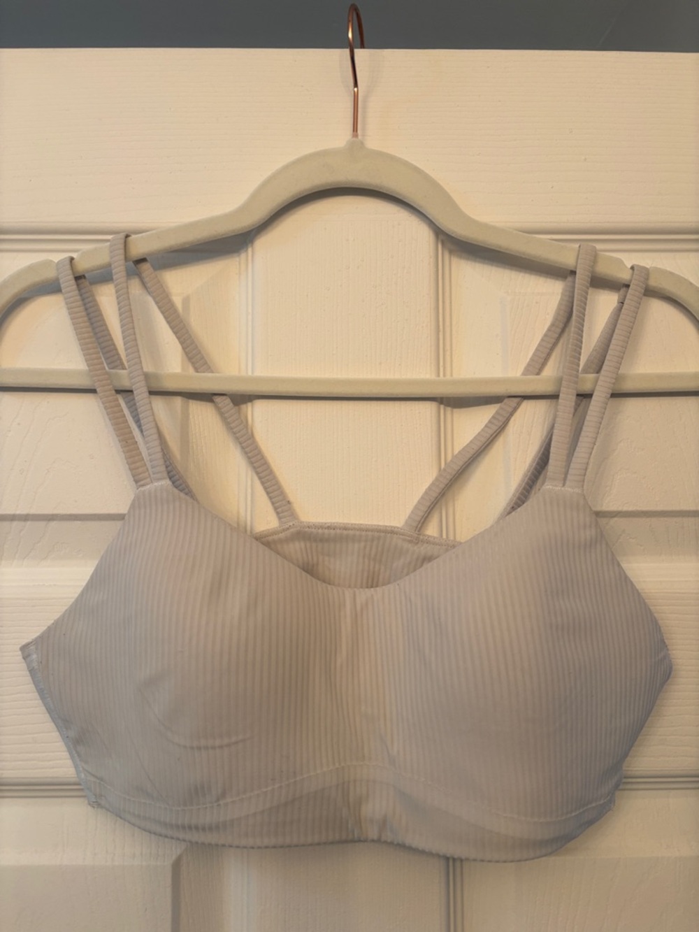 33. Lululemon Like a Cloud Bra - White Ribbed